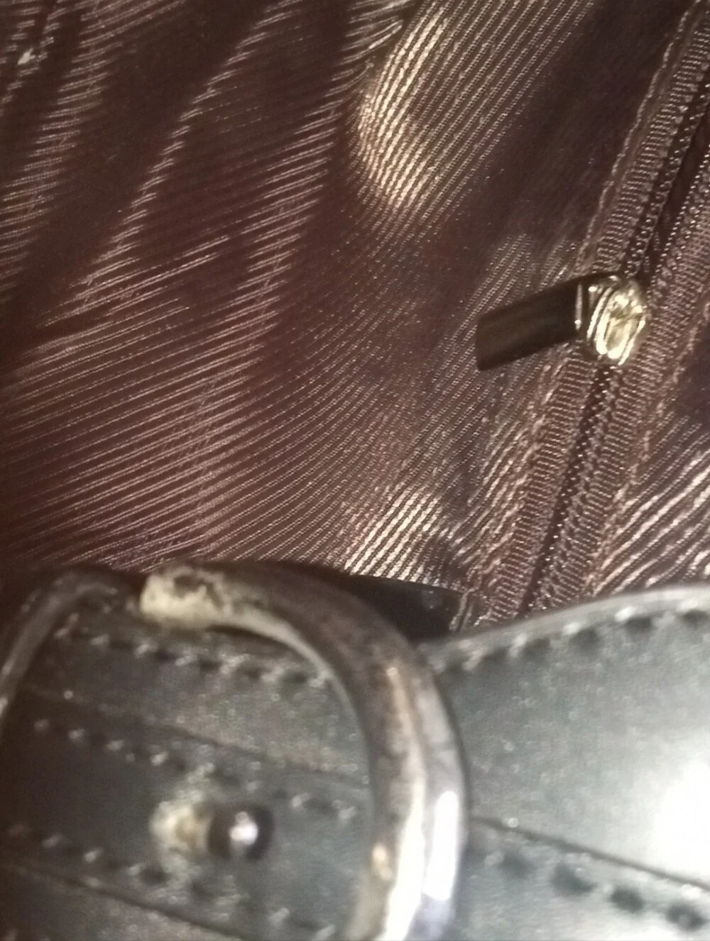 Burberry Beige and Black Plaid Shoulder Bag with Buckle Detail